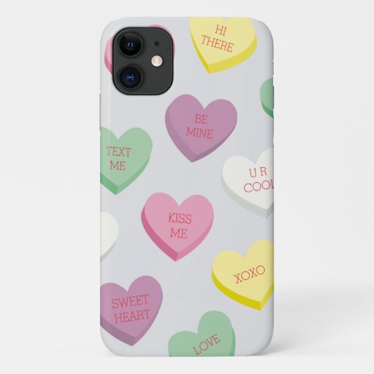 Snoep conversatie harten met bewerkbare tekst Case-Mate iPhone case (Achterkant)