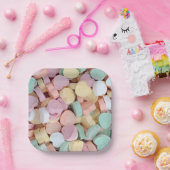 Snoep conversatie harten papieren bordje (Feest)