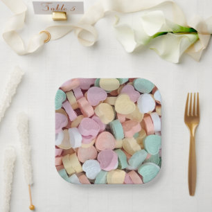 Snoep conversatie harten papieren bordje