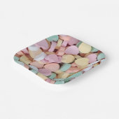 Snoep conversatie harten papieren bordje (Gebogen)