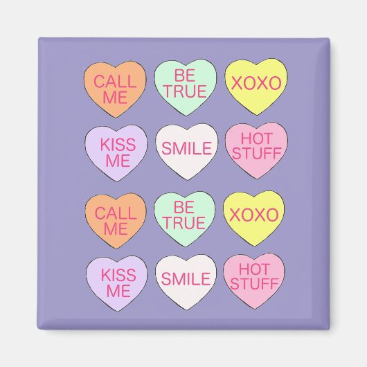 Snoep Conversation Heart Love Valentijnsdag Magneet (Voorkant)