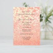 Snoep Coral Gold Glitter Champaign Foxier Sparkly Kaart (Staand voorkant)