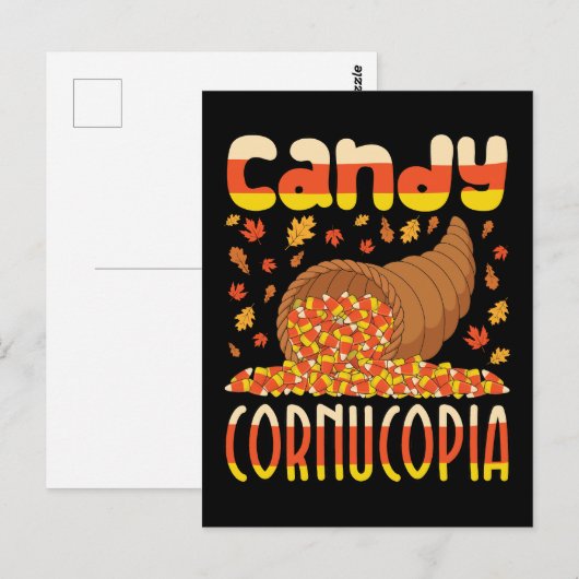Snoep Cornucopia Candy Corn Halloween Briefkaart (Voorkant / Achterkant)
