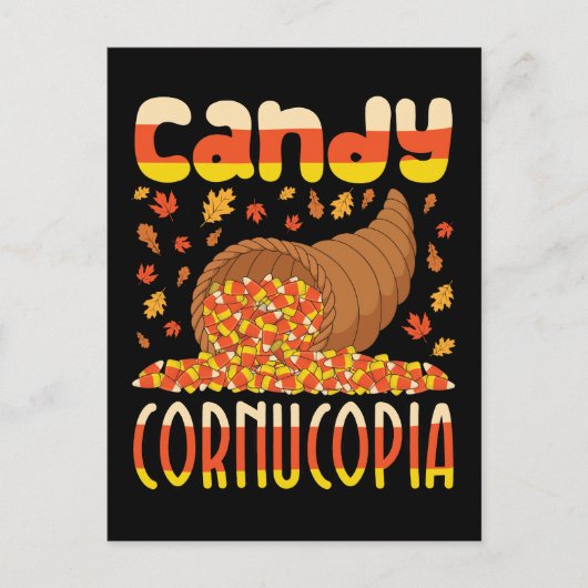 Snoep Cornucopia Candy Corn Halloween Briefkaart (Voorkant)