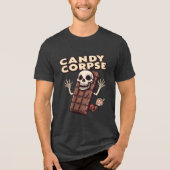Snoep Corpse Funny Halloween Snoep Pun Tri-Blend Shirt (Voorkant)