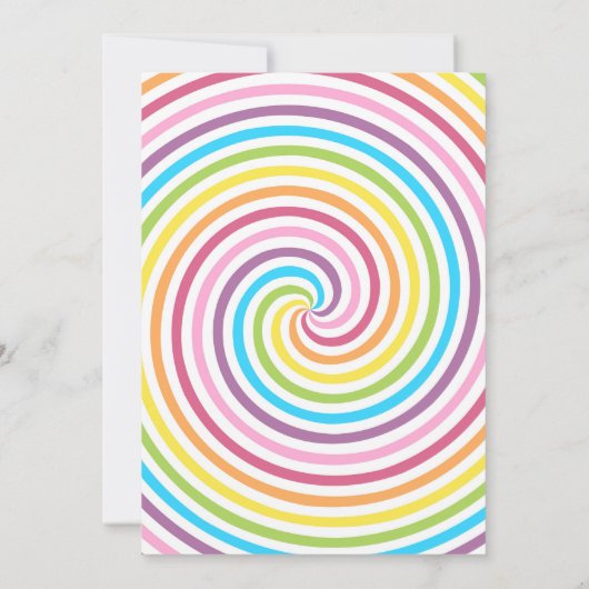 Snoep Counter Land Pink Birthday Uitnodiging (Achterkant)