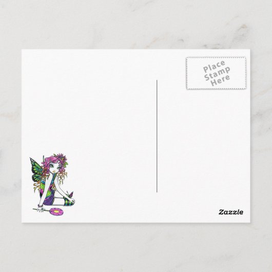 snoep "Crystal" Rainbow Butterfly Fairy Briefkaart (Achterkant)