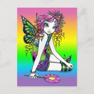 snoep "Crystal" Rainbow Butterfly Fairy Briefkaart