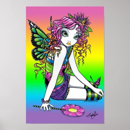 snoep "Crystal" Rainbow Butterfly Fairy Poster (Voorkant)