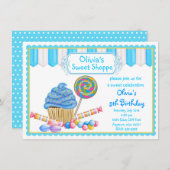 Snoep Cupcake-uitnodigingen Kaart (Voorkant / Achterkant)