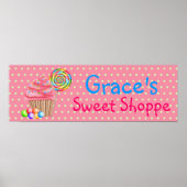 Snoep Cupcakes Sweet Shoppe Banner Poster (Voorkant)