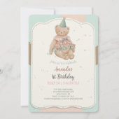 Snoep Cute Beer 1e verjaardag Uitnodiging (Voorkant)