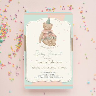 Snoep Cute Beer Baby shower Invitation Kaart