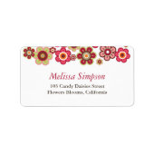 Snoep Daisies Bloemen Bloeit Baby Adresetiketten Etiket (Voorkant)