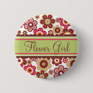 Snoep Daisies Bloemenmeisje Wedding Button