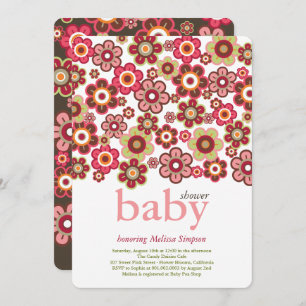 Snoep Daisies Flowers Blooms Baby shower nodigt ui Kaart