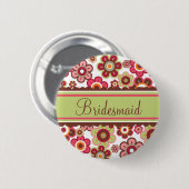 Snoep Daisies Flowers Bridesmaid Wedding Button (Voorkant /achterkant)