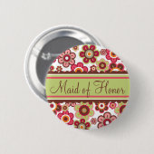 Snoep Daisies Flowers Maid of Honor Wedding Button (Voorkant /achterkant)