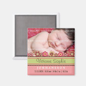 Snoep Daisies Photo Birth Announding Magnet (Voorkant / Achterkant)