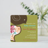 Snoep Damask Chicks Cute Baby shower Party Invite Kaart (Staand voorkant)