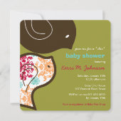 Snoep Damask Chicks Cute Baby shower Party Invite Kaart (Voorkant)