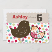 Snoep Damask Chicks Girl Birthday Party Invitation Kaart (Voorkant)