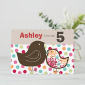 Snoep Damask Chicks Girl Birthday Party Invitation Kaart (Staand voorkant)