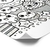 snoep donuts cakes kleurplaat poster (Hoek)