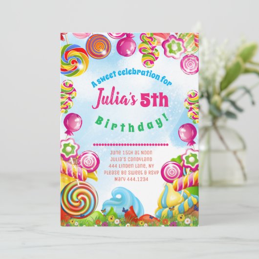 Snoep Dreams Verjaardagsfeest Kaart (Staand voorkant)