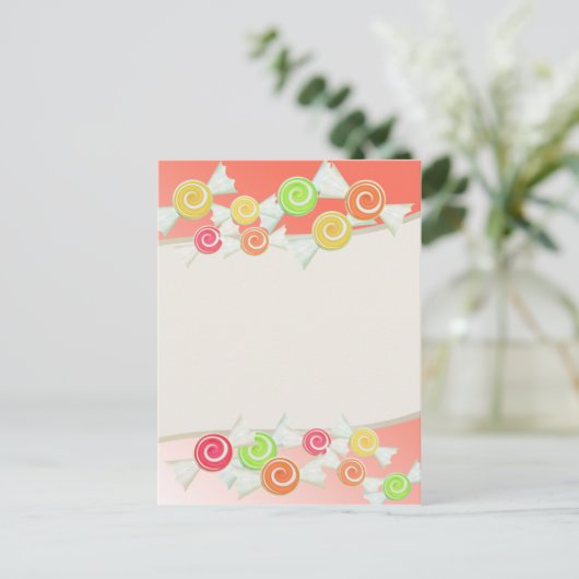 Snoep druppels briefkaart (Staand voorkant)