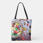 Snoep druppelt puin Jelly Beans Halloween Tote Bag (Achterkant)