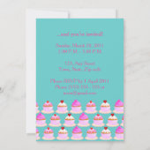 Snoep- en chocoladetaart-verjaardagsuitnodiging kaart (Achterkant)