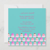 Snoep- en chocoladetaart-verjaardagsuitnodiging kaart (Achterkant)