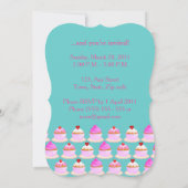 Snoep- en chocoladetaart-verjaardagsuitnodiging kaart (Achterkant)