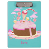 Snoep- en chocoladetaart voor verjaardagsfeest klembord (Voorkant)