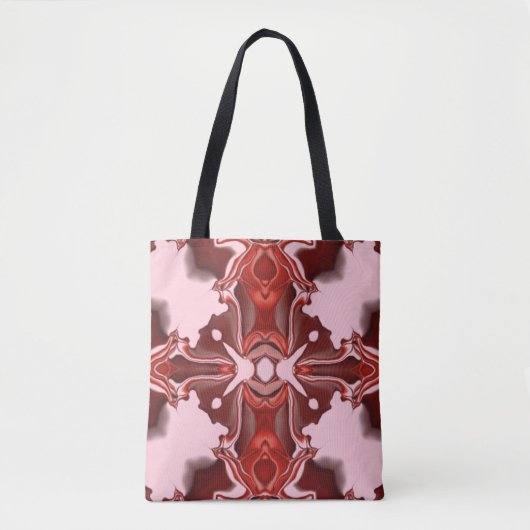 Snoep en Currant Red Kaleidoscope Patroon #4 Tote Bag (Voorkant)