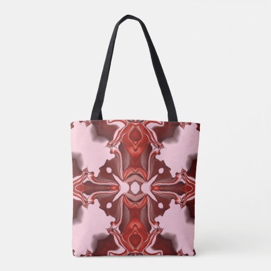 Snoep en Currant Red Kaleidoscope Patroon #4 Tote Bag (Achterkant)