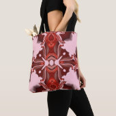 Snoep en Currant Red Kaleidoscope Patroon #4 Tote Bag (Dichtbij)