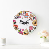 Snoep en Dessert Doodles Sweet Treats Pattern Grote Klok