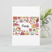 Snoep en Dessert Doodles Sweet Treats Pattern Kaart (Staand voorkant)