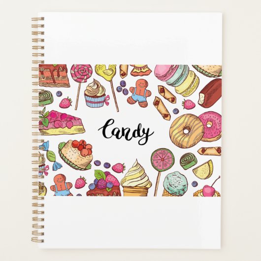 Snoep en Dessert Doodles Sweet Treats Pattern Planner (Voorkant)