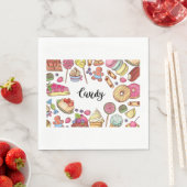 Snoep en Dessert Doodles Sweet Treats Pattern Servet (Insitu)