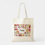 Snoep en Dessert Doodles Sweet Treats Pattern Tote Bag (Achterkant)