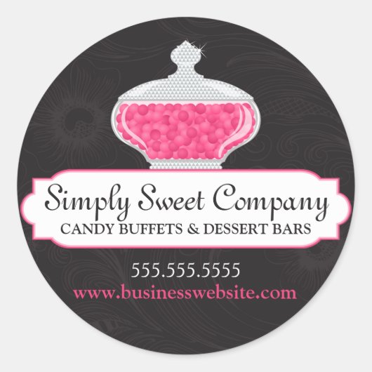 Snoep en dessertbuffet ronde sticker (Voorkant)