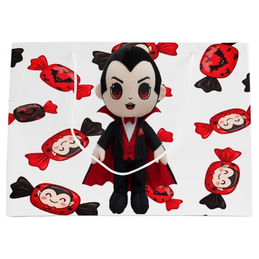 Snoep en Dracula Schattige Spooky Halloween Groot Cadeauzakje (Voorkant)