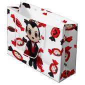 Snoep en Dracula Schattige Spooky Halloween Groot Cadeauzakje (Voorkant Gekanteld)