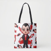 Snoep en Dracula Schattige Spooky Halloween Tote Bag (Voorkant)
