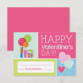 Snoep en hart Kinder school/klaslokaal Valentijn Kaart (Voorkant / Achterkant)