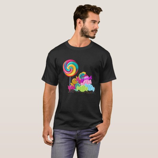 Snoep en Lollipop T-shirt: Sweet Happiness T-shirt (Voorkant volledig)