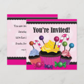 Snoep en perskoeken - partijuitnodiging kaart (Voorkant / Achterkant)